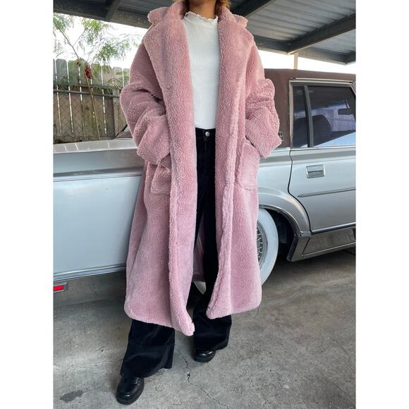 🔥Oversized Teddy Longline Coat Fluffy Fuzzy Luxe Girl Barbiecore Winter Fashion - Picture 2 of 15